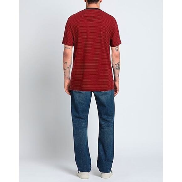 Zadig Voltaire Linen Cotton Red Black Striped Crewneck T-Shirt Size S - Picture 2 of 10